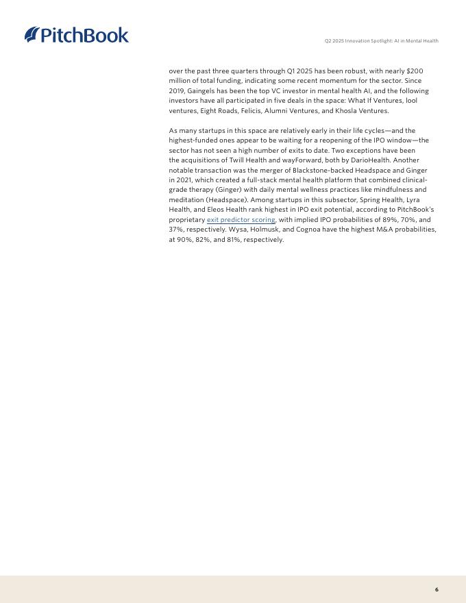 PitchBook：2025年创新焦点：心理健康中的人工智能报告（英文版）_第6页