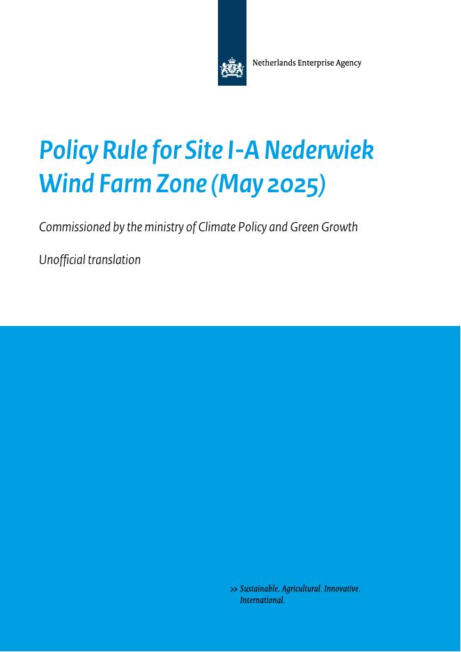 荷兰企业局（RVO）：2025年5月站点I-ANederwiek风电场区域政策规则报告（英文版）海报