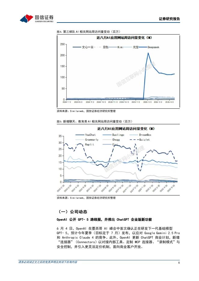 国信证券：人工智能行业周报（25年第23周）：OpenAI公布GPT-5路线图，腾讯升级企业大模型知识库_第6页