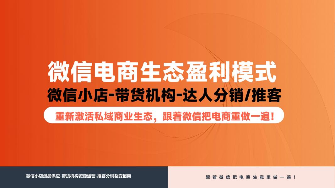 微信电商生态盈利模式海报