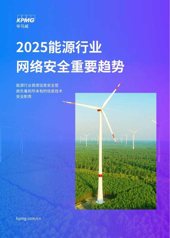 毕马威：2025年能源行业网络安全重要趋势报告海报