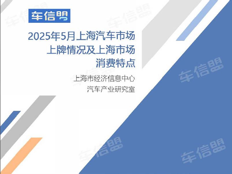 乘联会：2025年5月份上海汽车市场分析报告海报