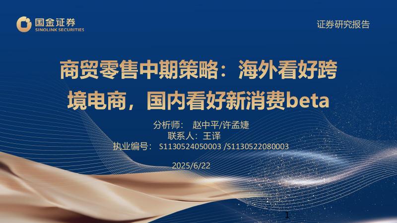 国金证券：商贸零售中期策略：海外看好跨境电商，国内看好新消费beta海报