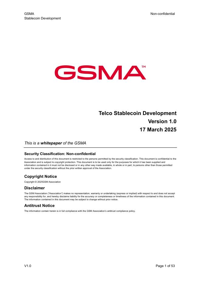 GSMA：2025年电信业稳定币发展白皮书V1.0（英文版）海报