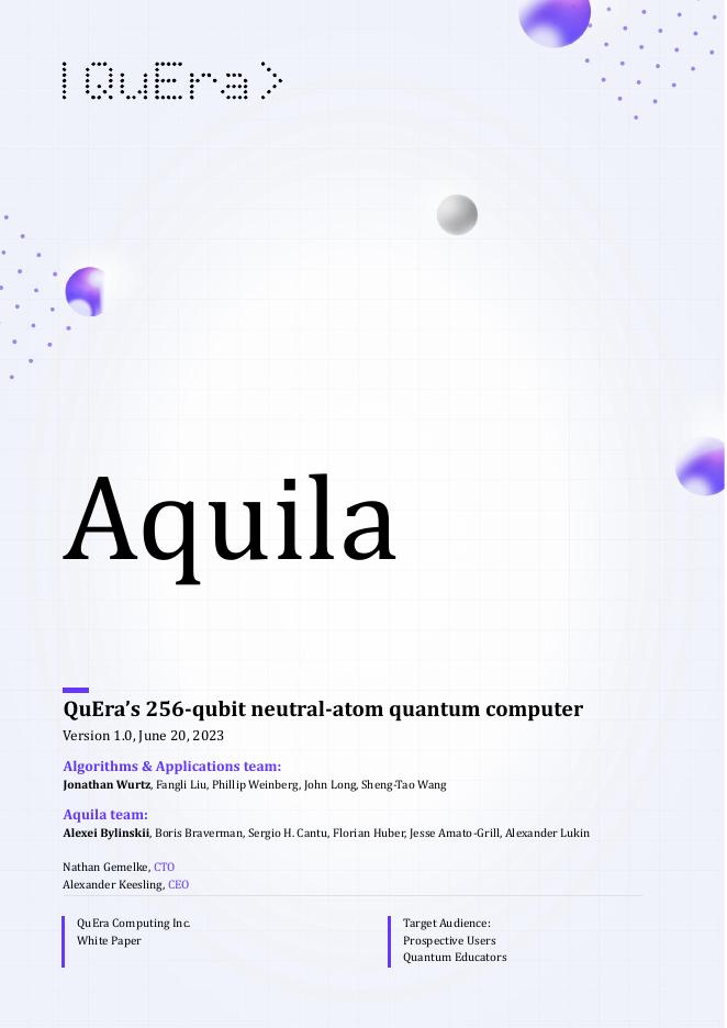 QuEra Computing：2023年QuEra的256量子比特中性原子量子计算机报告（英文版）
