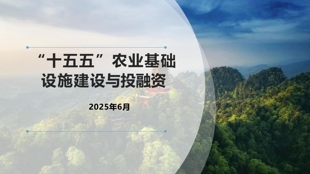 农业农村部工程建设服务中心：2025年“十五五”农业基础设施建设与投融资报告海报