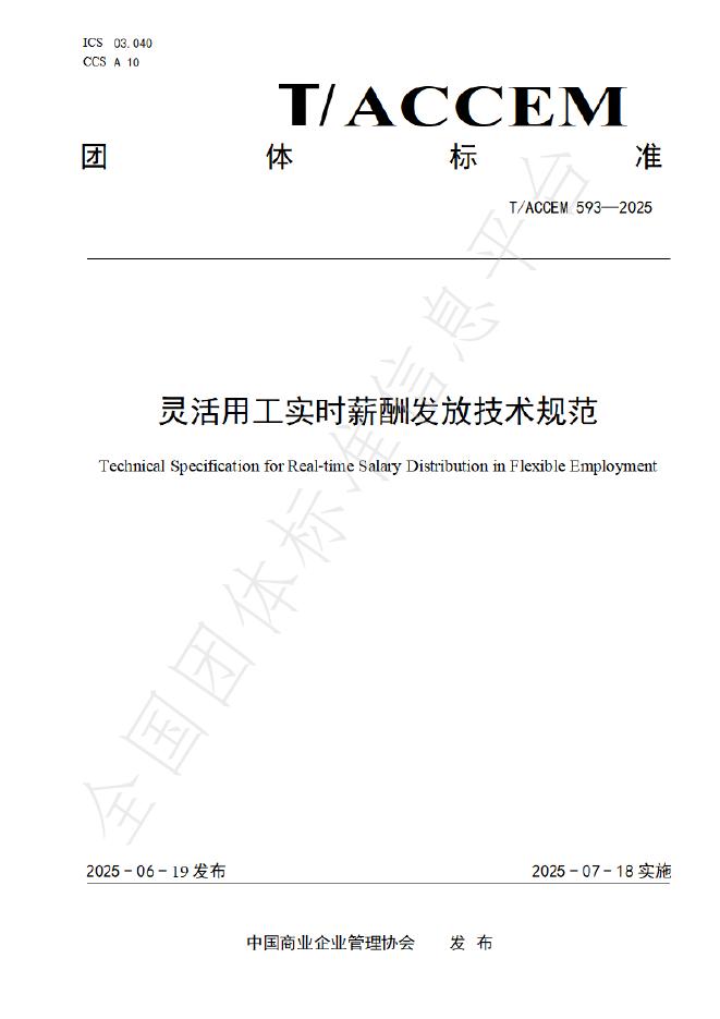 T/ACCEM 593-2025 灵活用工实时薪酬发放技术规范