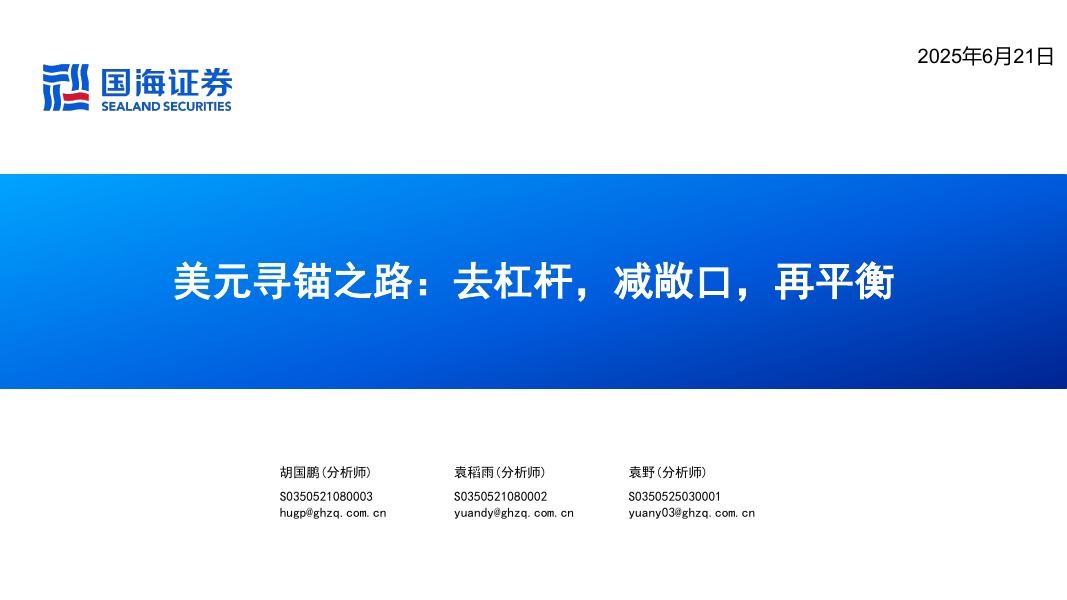 国海证券：美元寻锚之路：去杠杆，减敞口，再平衡海报