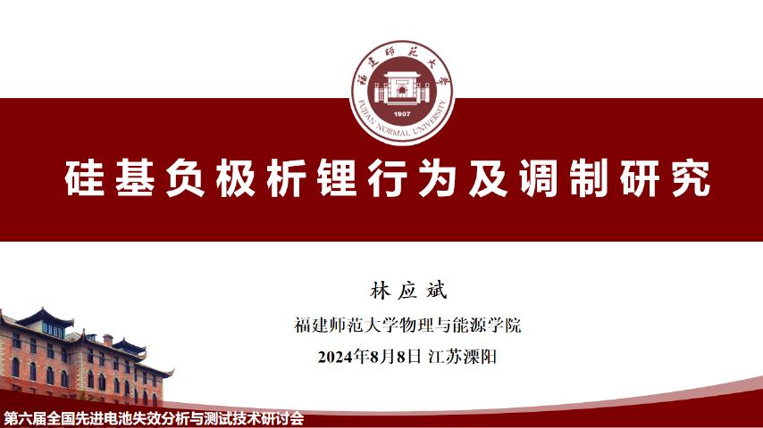 福建师范大学（林应斌）：2024年硅基负极析锂行为及调制研究报告
