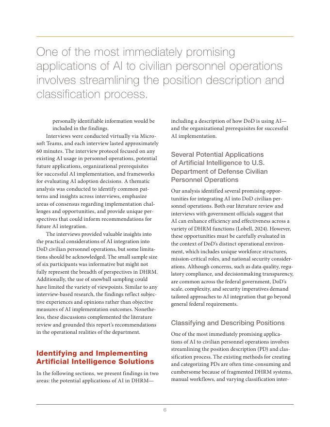 Rand兰德：2025年美国国防部文职人力资源现代化：人工智能赋能变革（英文版）_第6页