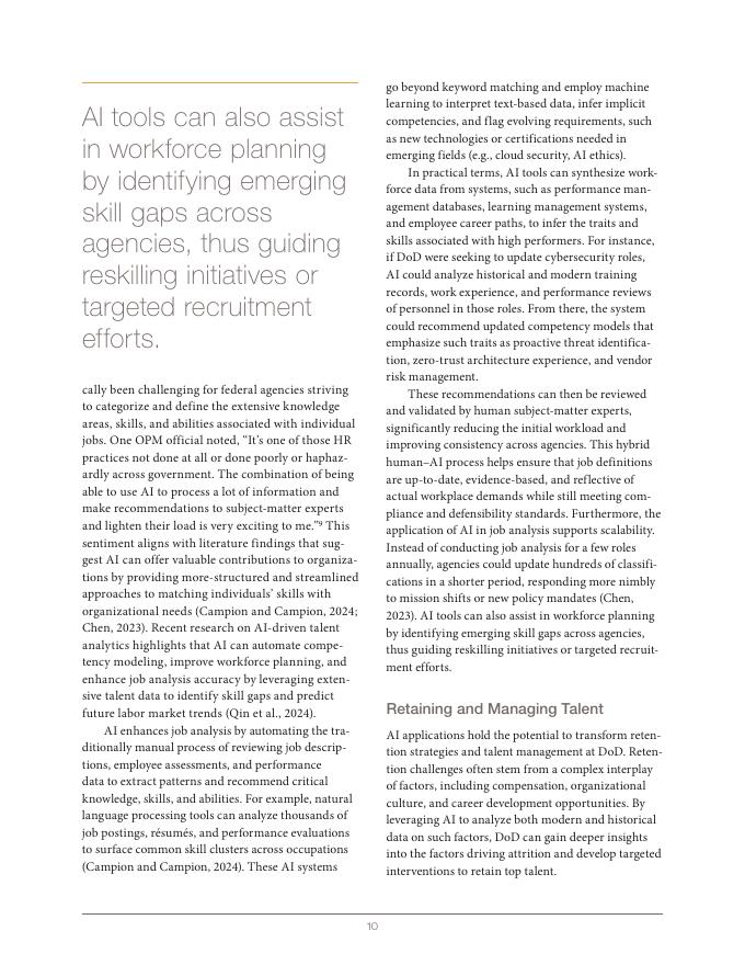 Rand兰德：2025年美国国防部文职人力资源现代化：人工智能赋能变革（英文版）_第10页