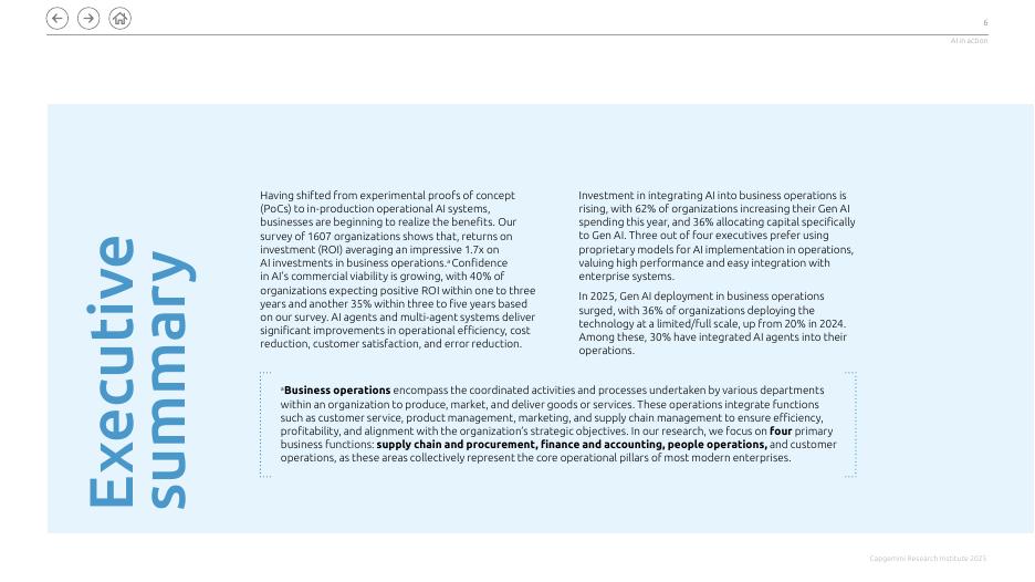 Capgemini：2025年AI在行动通用人工智能和能动人工智能如何重新定义业务运营报告（英文版）_第6页