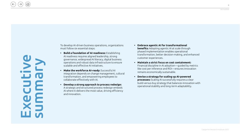 Capgemini：2025年AI在行动通用人工智能和能动人工智能如何重新定义业务运营报告（英文版）_第8页