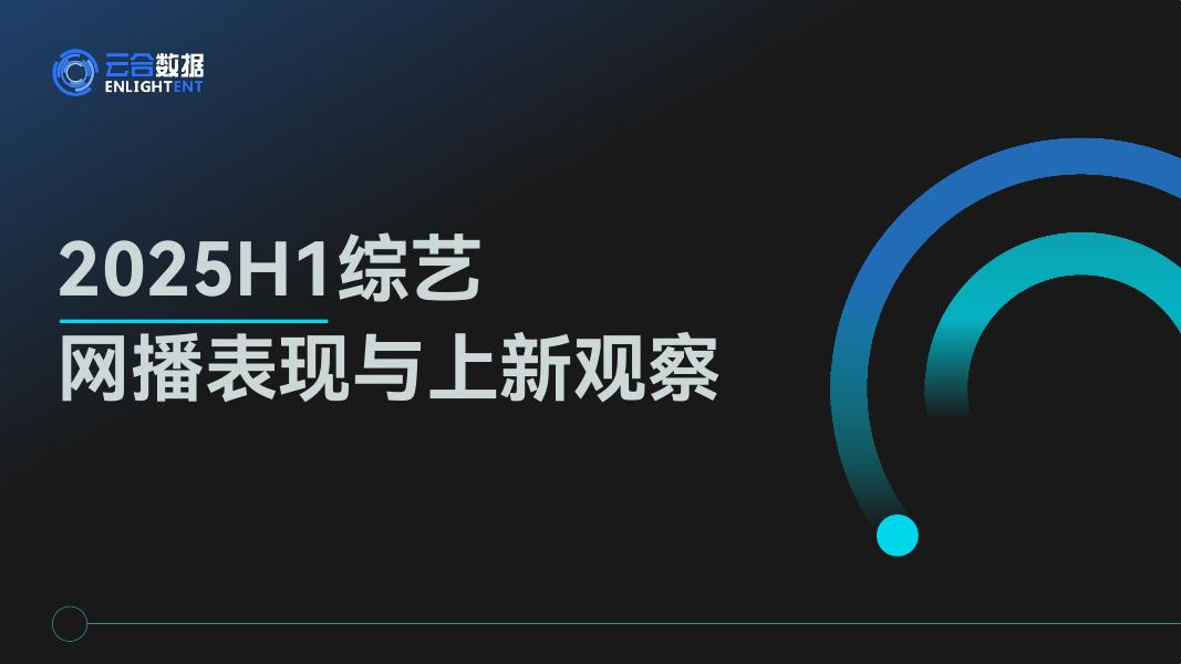云合数据：2025年H1综艺网播表现与上新观察报告海报