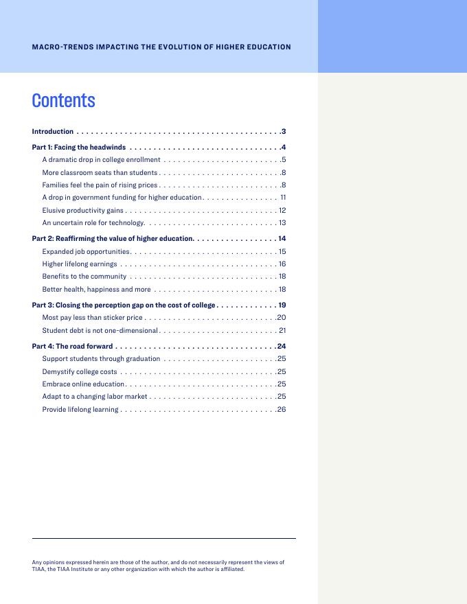 TIAA美国教师退休基金会：2025年影响高等教育演变的宏观趋势研究报告：21世纪高校适应与价值创造路径（英文版）_第2页