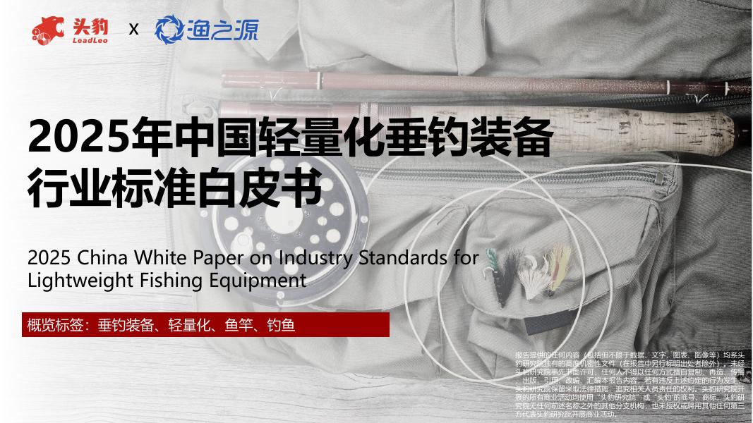 头豹研究院：2025年中国轻量化垂钓装备行业标准白皮书海报