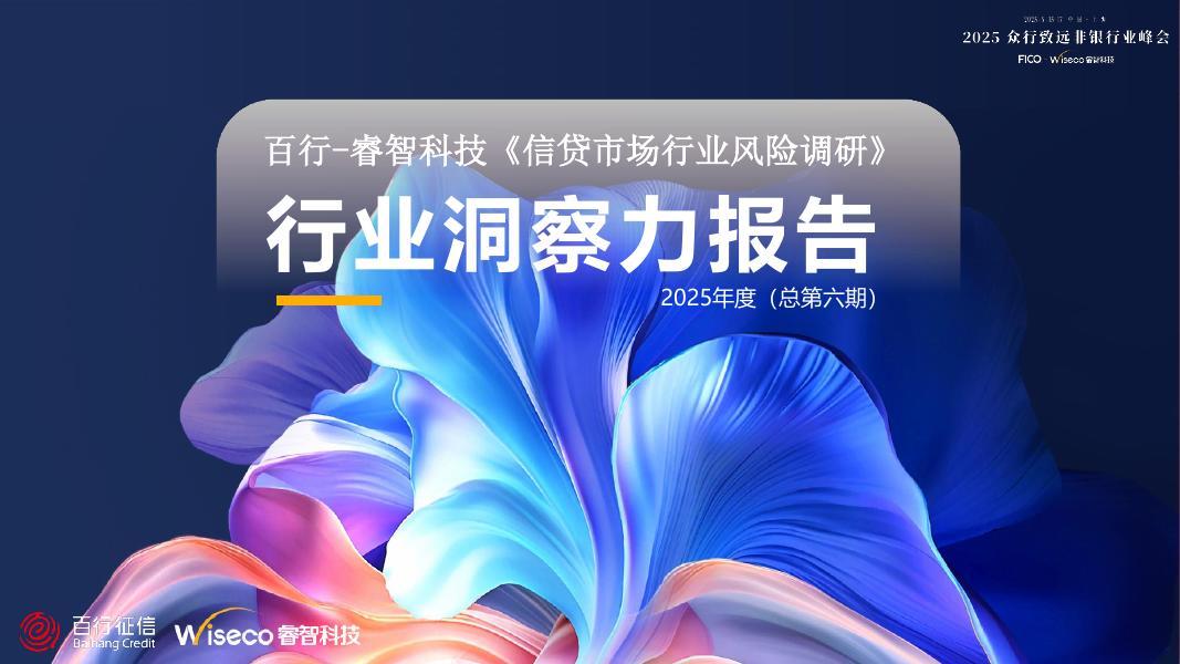 百行征信&睿智科技：2025年度信贷行业市场行业风险调研：行业洞察力报告（总第六期）海报