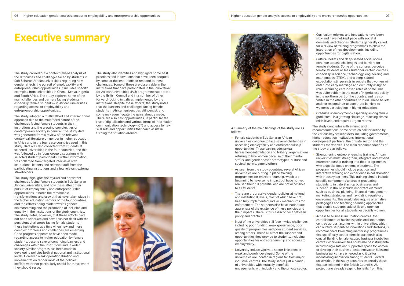 英国文化教育协会：2025年撒哈拉以南非洲高等教育性别分析：女性就业及创业中的挑战及应对报告（英文版）_第4页
