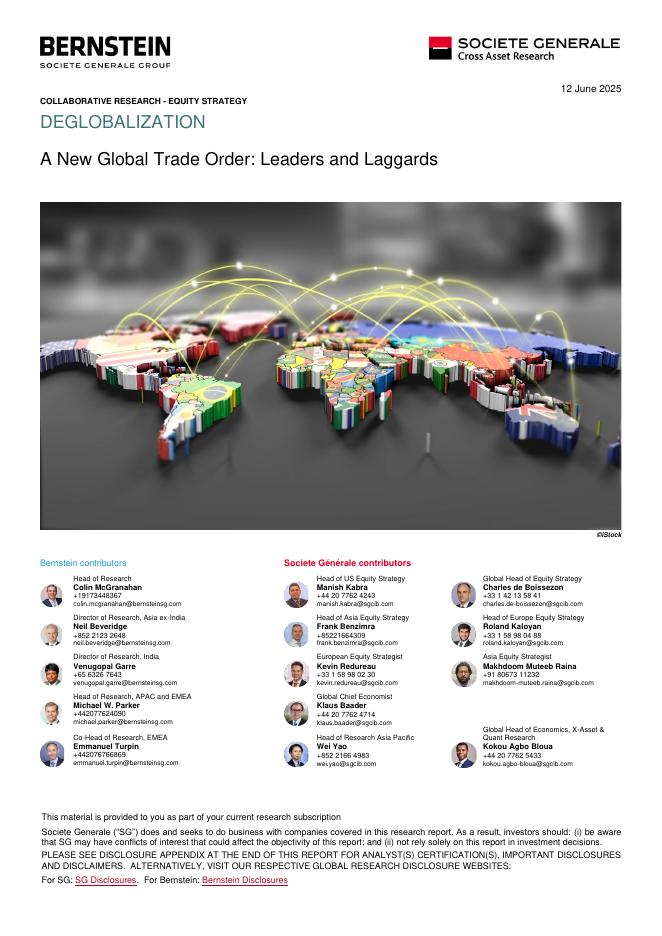 法国兴业银行：2025年新的全球贸易秩序：领先者与落后者报告（英文版）海报