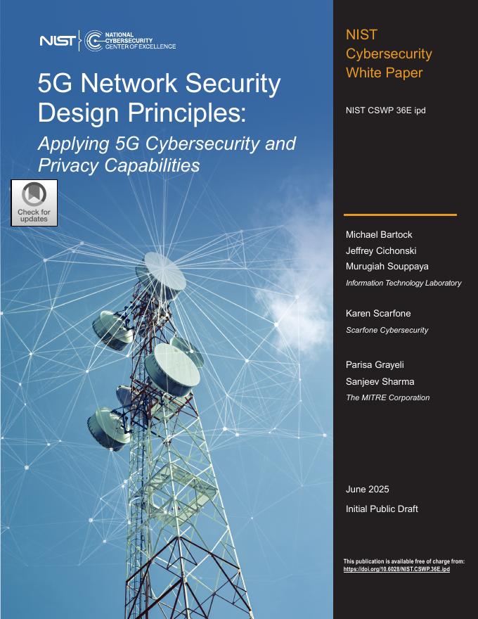 NIST：2025年5G网络安全设计原则：应用5G网络安全与隐私能力白皮书（英文版）海报