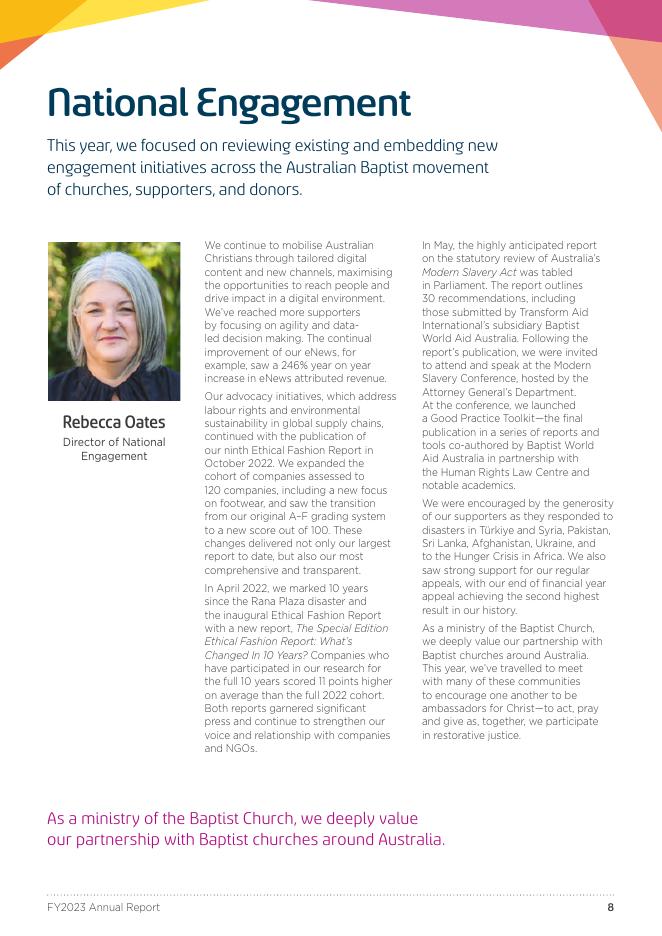 浸信会世界援助（Baptist World Aid）：2023年年度报告（英文版）_第8页