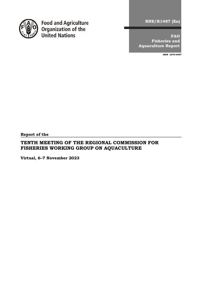 FAO联合国粮农组织：2023年第十次会议区域渔业委员会水产养殖工作组报告（英文版）