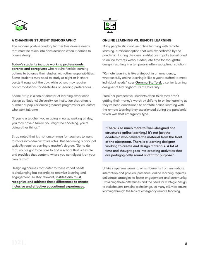 D2L：2025年在线学习的未来：如何为高等教育中的学生成功设计在线课程报告（英文版）_第8页