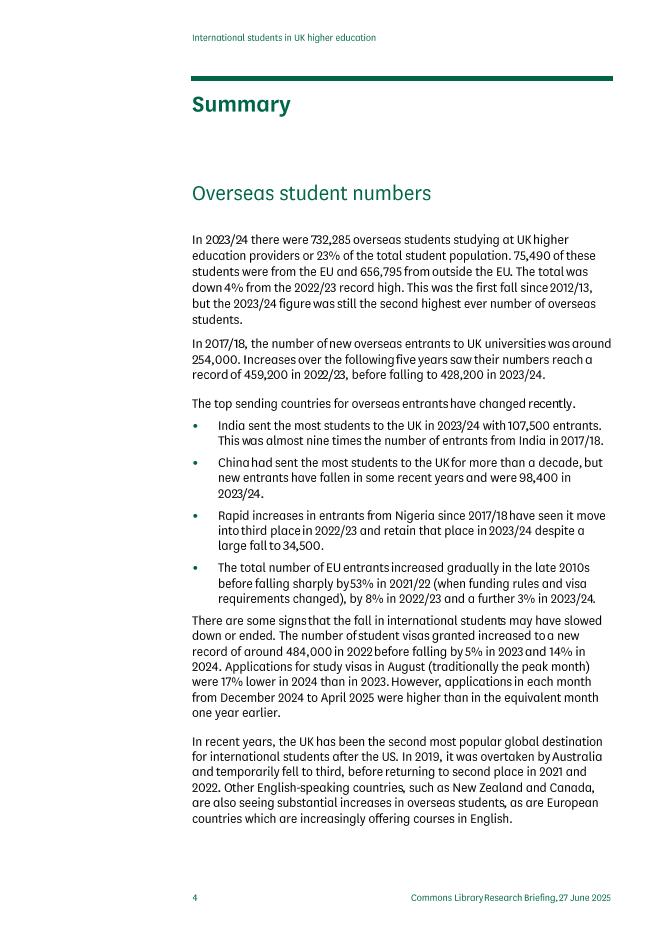 英国下议院图书馆：2025年英国高等教育中的国际学生研究报告（英文版）_第4页