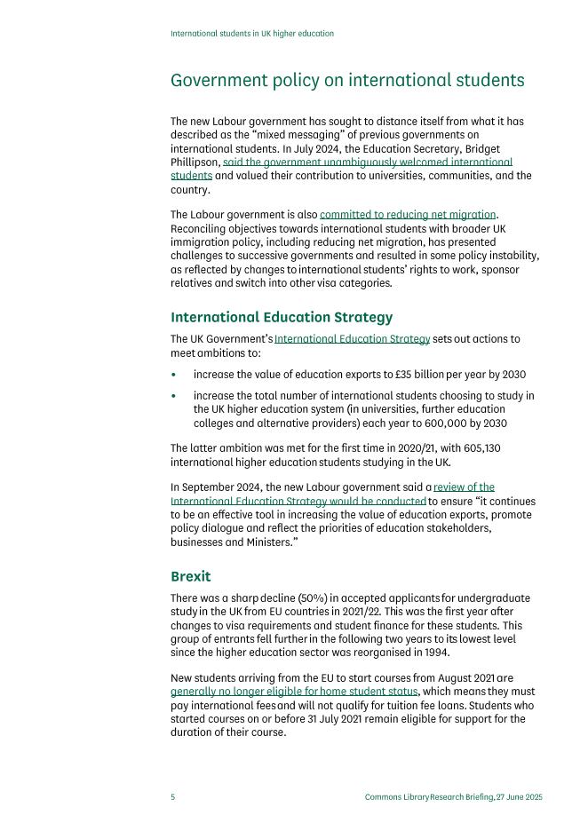 英国下议院图书馆：2025年英国高等教育中的国际学生研究报告（英文版）_第5页