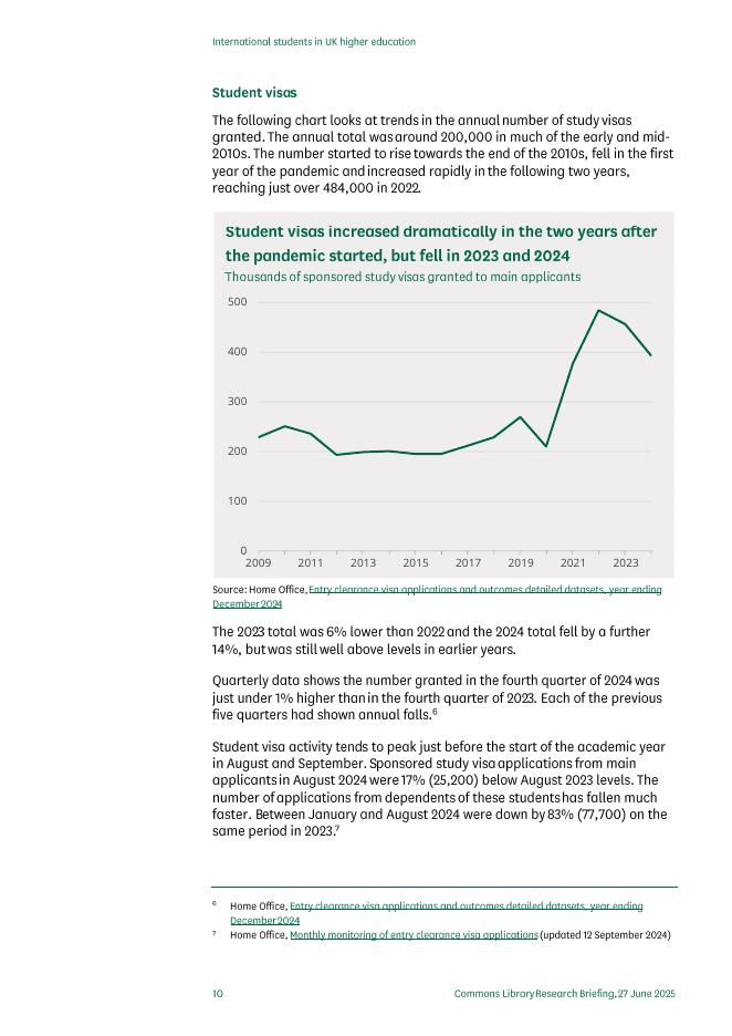 英国下议院图书馆：2025年英国高等教育中的国际学生研究报告（英文版）_第10页