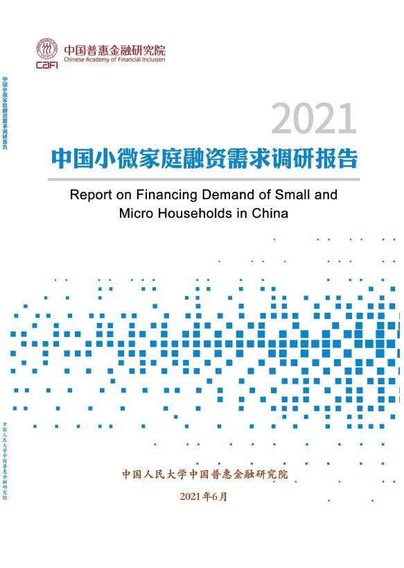 中国普惠金融研究院：2021年中国小微家庭融资需求调研报告
