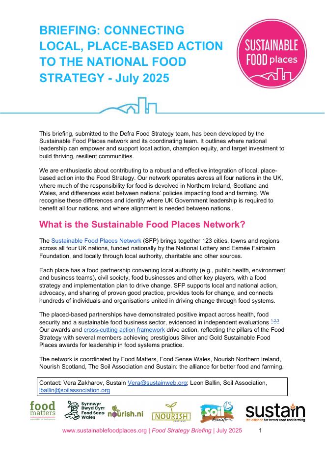 sustain：2025年可持续食物地方简报：将地方性的行动与国家食物战略连接（英文版）