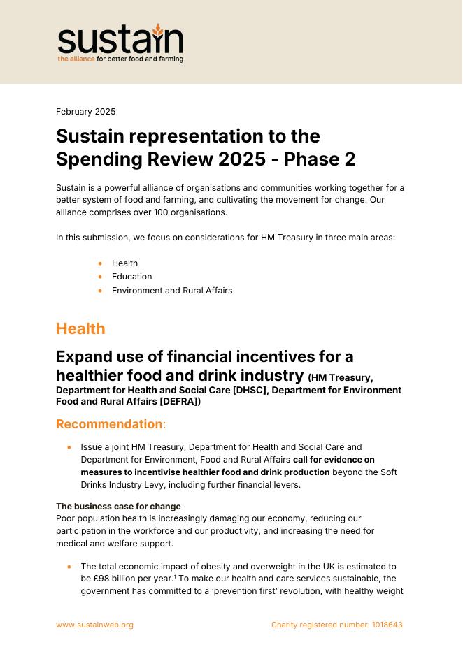 sustain：持续代表2025年支出审查 - 第二阶段报告（英文版）海报