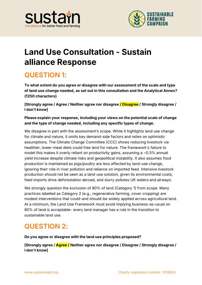 sustain：2025年土地使用咨询-可持续联盟回应报告（英文版）