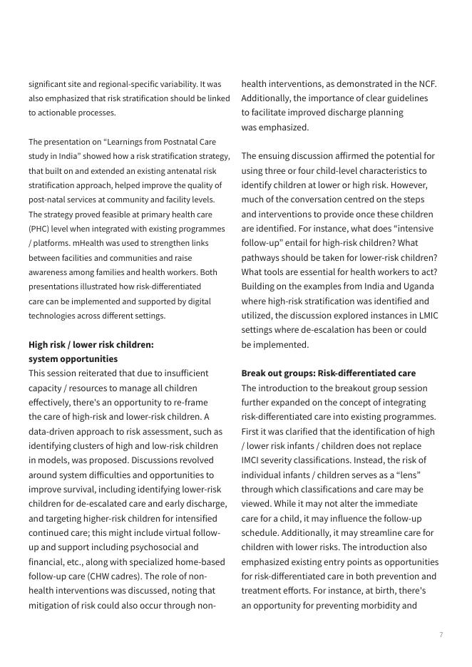 WHO世界卫生组织：2025年新生儿和儿童健康项目及研究的风险分层分析会议报告（英文版）_第10页