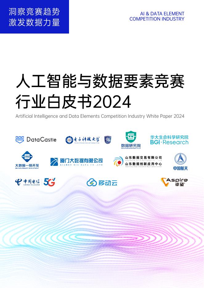 DataCastle&电子科技大学：2024年人工智能与数据要素竞赛行业白皮书海报