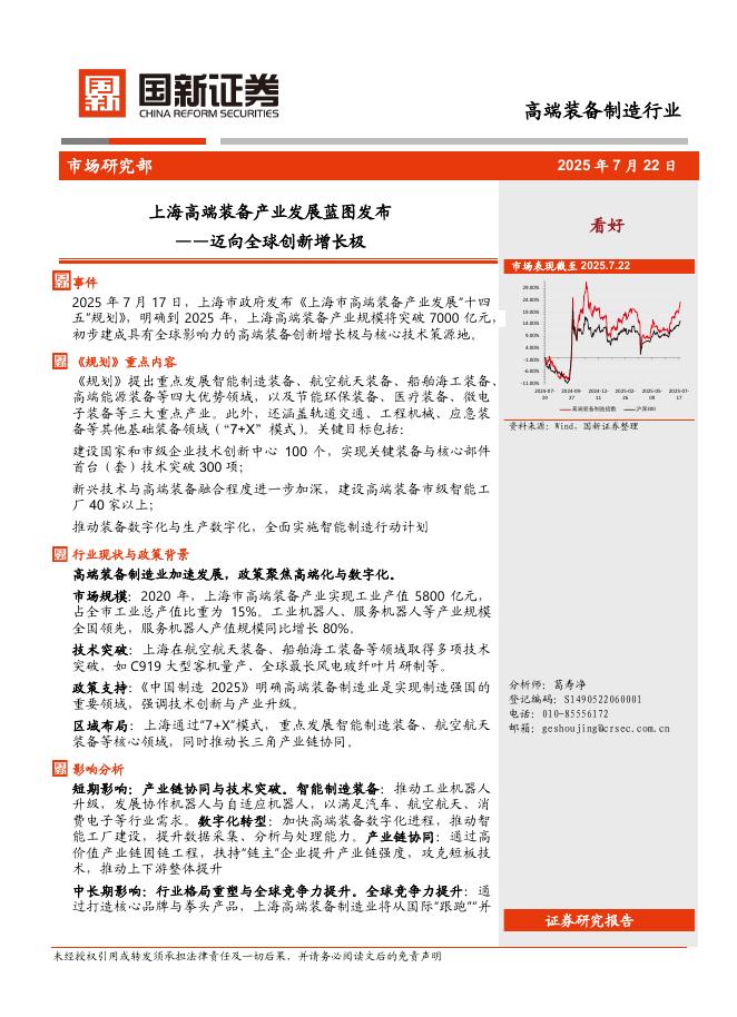 国新证券股份：高端装备制造行业：迈向全球创新增长极-上海高端装备产业发展蓝图发布海报