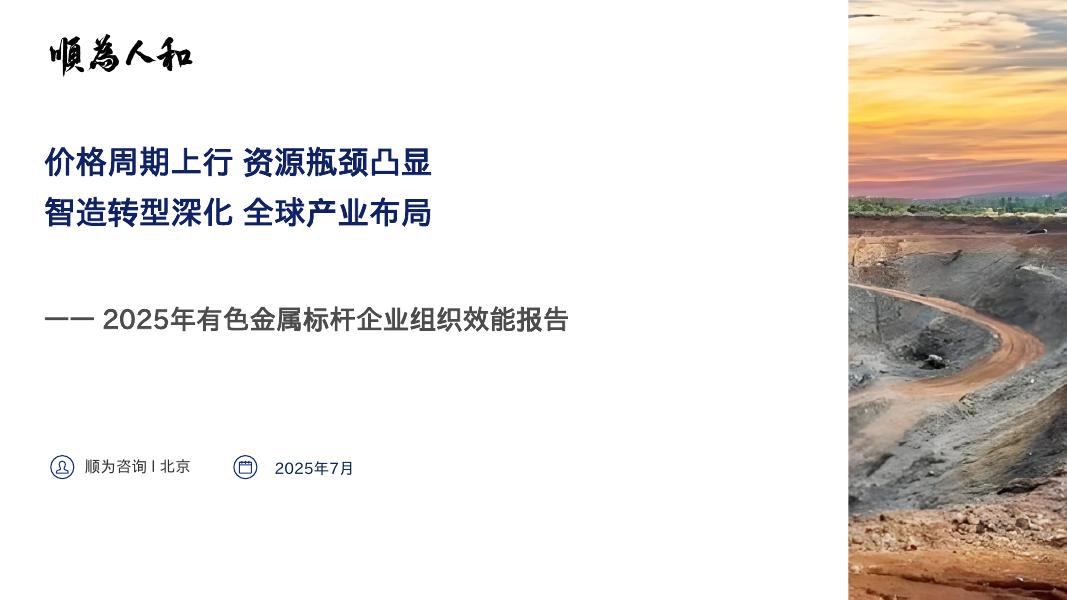 顺为咨询：2025年有色金属标杆企业组织效能报告
