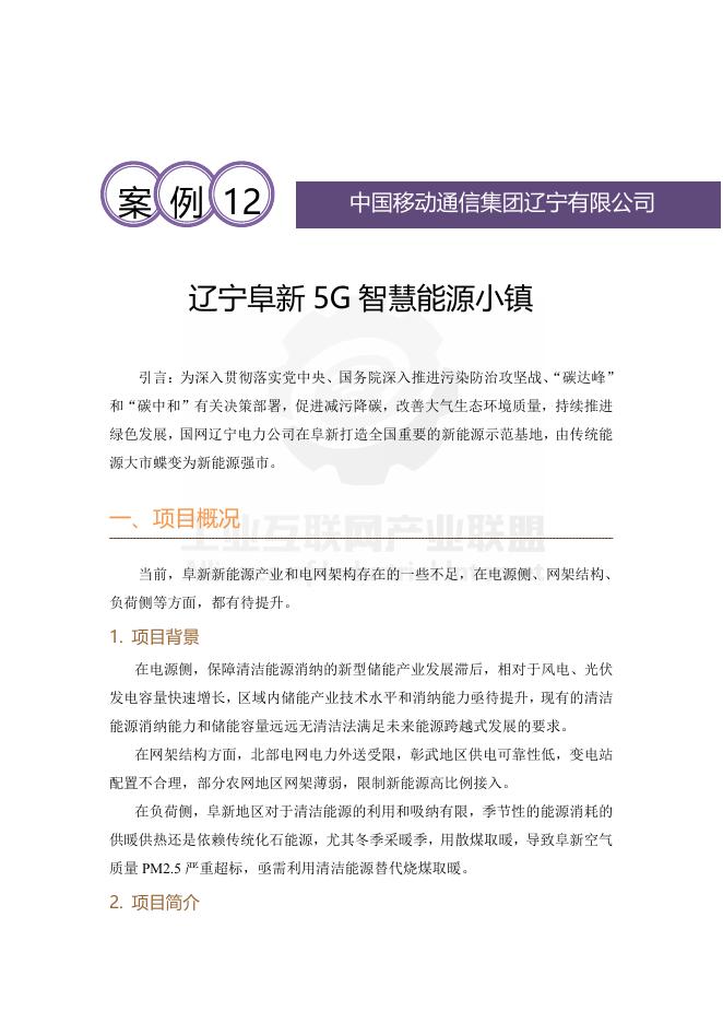 工业互联网产业联盟：2025年辽宁阜新5G智慧能源小镇海报