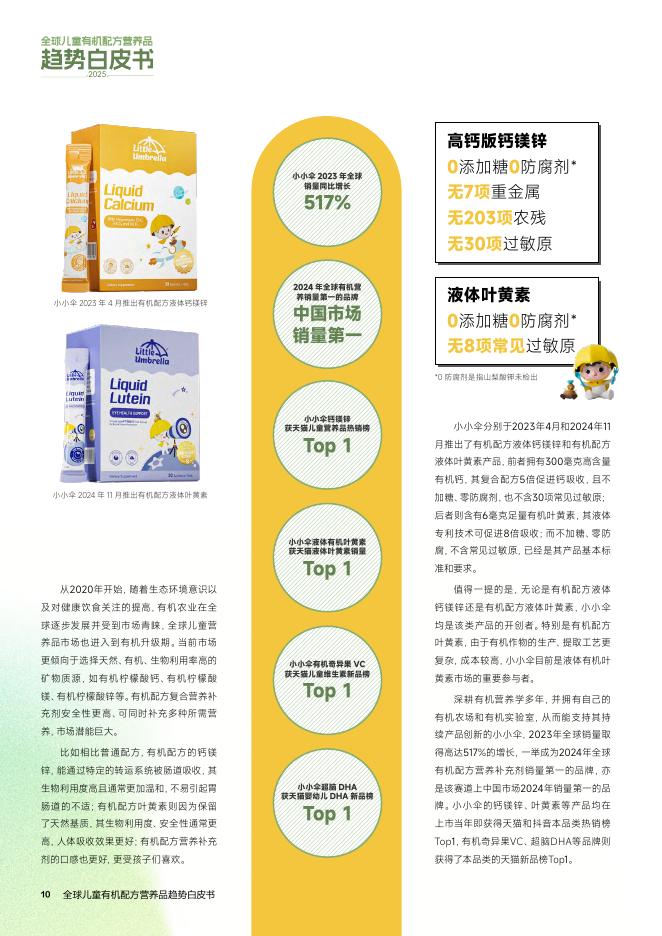 小小伞：2025年全球儿童有机配方营养品趋势白皮书_第10页