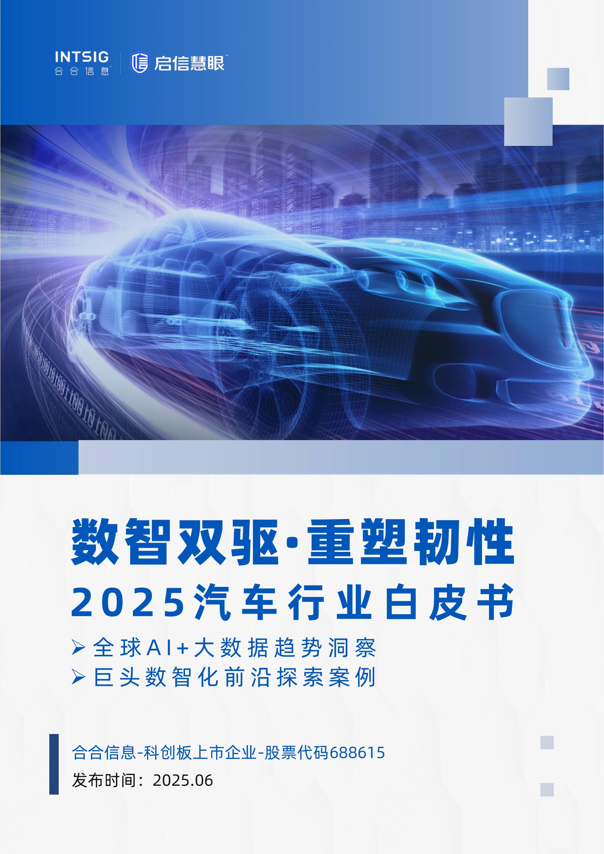 启信慧眼：数智双驱 重塑韧性-2025年汽车行业白皮书海报