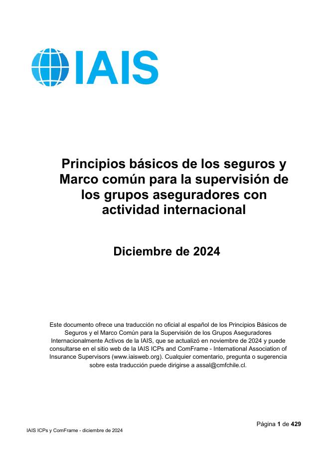 国际保险监督官协会（IAIS）：2024年保险基本原则和国际业务保险集团的监管框架报告（英文版）
