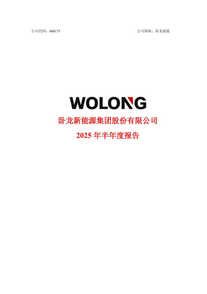 600173-卧龙新能：卧龙新能2025年半年度报告