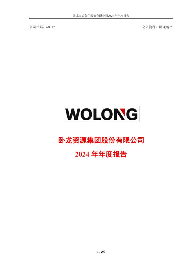600173-卧龙新能：卧龙资源集团股份有限公司2024年年度报告(更正后)