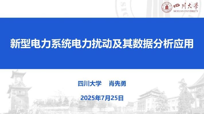四川大学（肖先勇）：2025年新型电力系统电力扰动及其数据分析应用报告海报