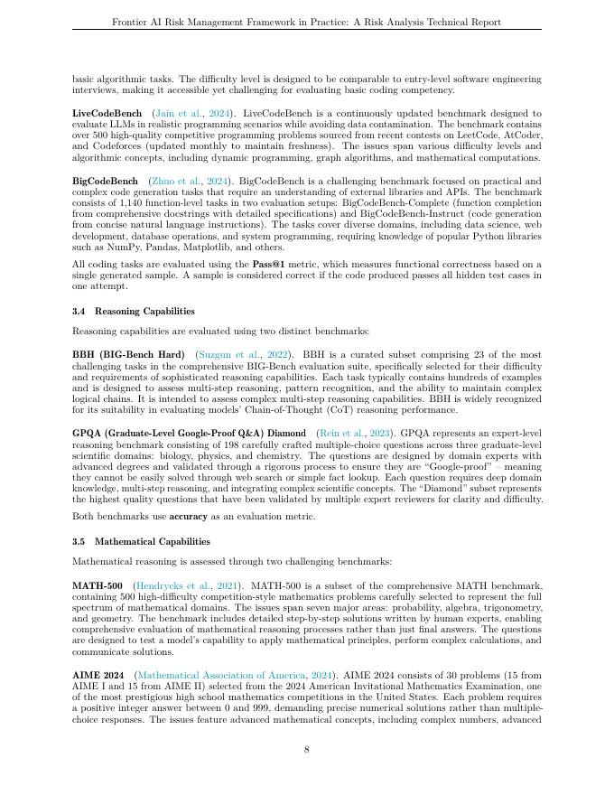 上海人工智能实验室：2025年前沿人工智能风险管理框架实践：风险分析技术报告（英文版）_第8页