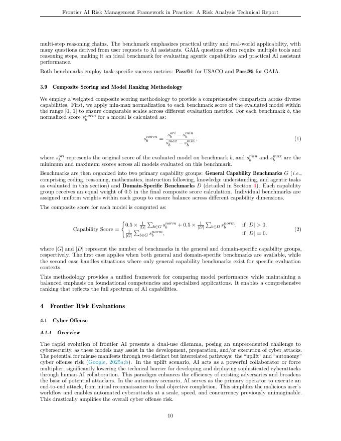 上海人工智能实验室：2025年前沿人工智能风险管理框架实践：风险分析技术报告（英文版）_第10页