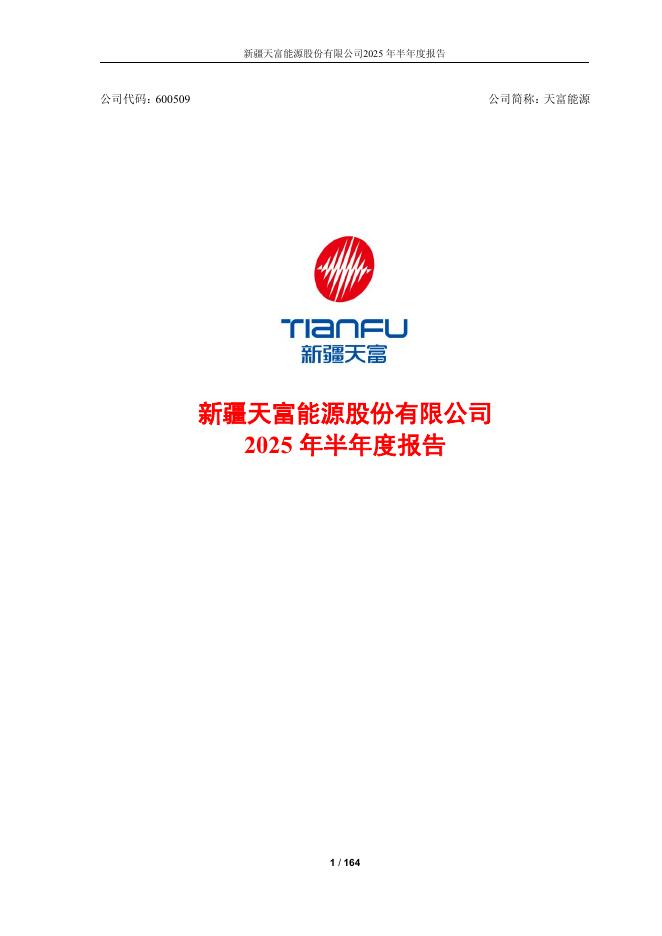 600509-天富能源：新疆天富能源股份有限公司2025年半年度报告正文