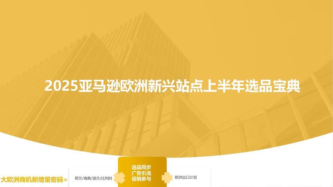 亚马逊全球开店：2025年亚马逊欧洲新兴站点上半年选品宝典海报