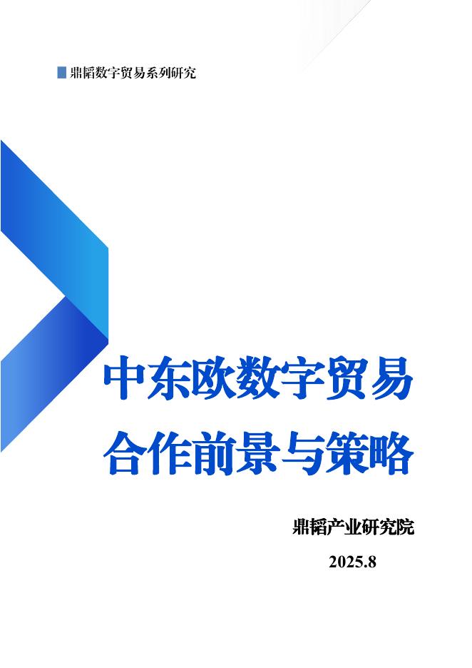 鼎韬产业研究院：2025年数字贸易系列报告：中东欧数字贸易合作前景与策略海报